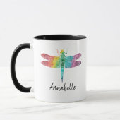 Prachtige regenboogWaterverf Dragonfly gepersonali Mok (Links)