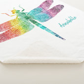 Prachtige regenboogWaterverf Dragonfly gepersonali Sherpa Deken (3/4)