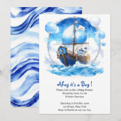 Prachtige reis: Nautical Boy Baby shower Kaart (Voorkant / Achterkant)