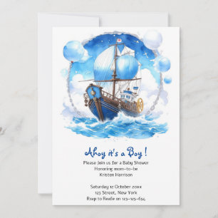 Prachtige reis: Nautical Boy Baby shower Kaart
