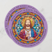Prachtige Religieuze Opstanding van Christus Pasen Feestdagenkaart (Voorkant / Achterkant)