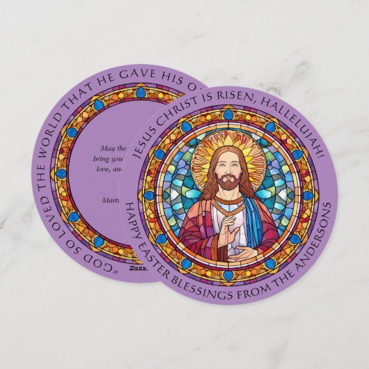 Prachtige Religieuze Opstanding van Christus Pasen Feestdagenkaart (Voorkant / Achterkant)