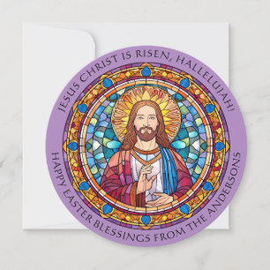 Prachtige Religieuze Opstanding van Christus Pasen Feestdagenkaart
