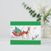 Prachtige rendierziekte uit de middeleeuwen briefkaart (Staand voorkant)