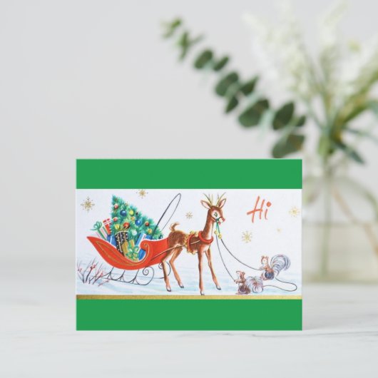 Prachtige rendierziekte uit de middeleeuwen briefkaart (Staand voorkant)