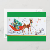 Prachtige rendierziekte uit de middeleeuwen briefkaart (Voorkant / Achterkant)