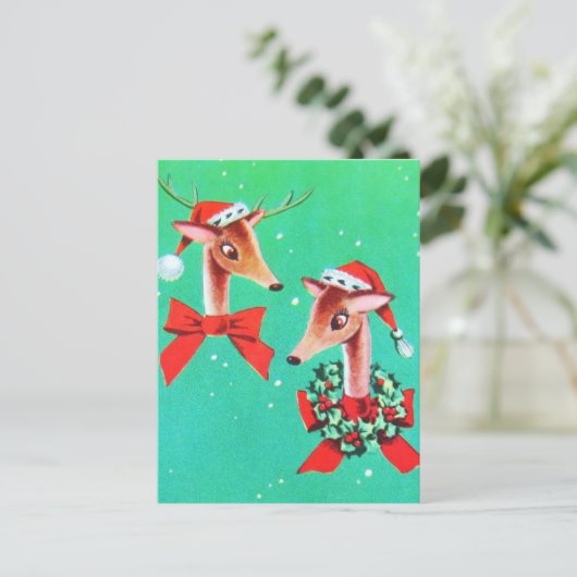 Prachtige  rendierziekte uit de middeleeuwen briefkaart (Staand voorkant)