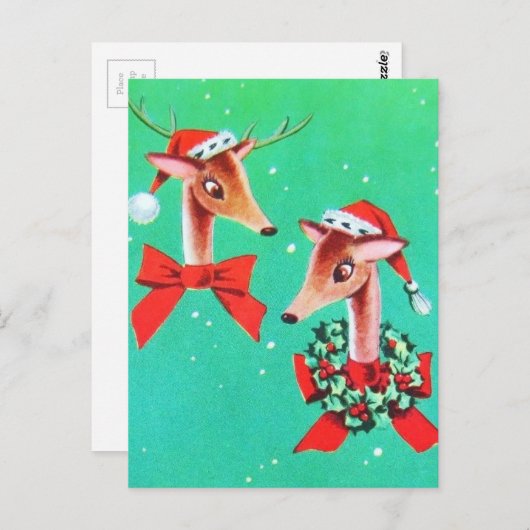 Prachtige  rendierziekte uit de middeleeuwen briefkaart (Voorkant / Achterkant)