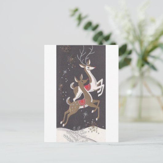 Prachtige rendierziekte uit de middeleeuwen briefkaart (Staand voorkant)