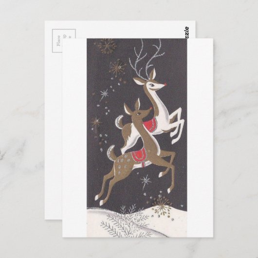 Prachtige rendierziekte uit de middeleeuwen briefkaart (Voorkant / Achterkant)