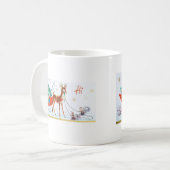 Prachtige  rendierziekte uit de middeleeuwen koffiemok (Voorkant links)