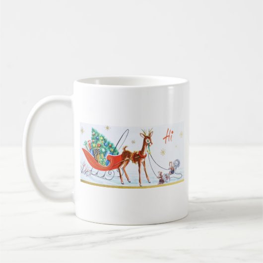 Prachtige rendierziekte uit de middeleeuwen koffiemok (Links)