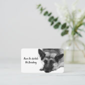 Prachtige Resting German Shepherd in Waterverf Visitekaartje (Staand voorkant)