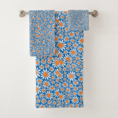 Prachtige Retro Daisy Pattern Bad Handdoek (Insitu)