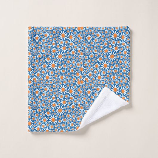 Prachtige Retro Daisy Pattern Bad Handdoek (Wasdoekje)