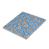 Prachtige Retro Daisy Pattern Tegeltje (Zijkant)