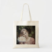 Prachtige  retro-effect gilr met bouquet f tote bag (Voorkant)