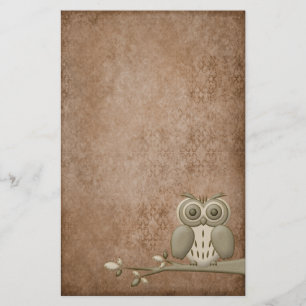 Prachtige  Retro Owl Stationery Briefpapier