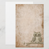Prachtige  Retro Owl Stationery Briefpapier (Voorkant / Achterkant)