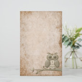 Prachtige  Retro Owl Stationery Briefpapier (Staand voorkant)