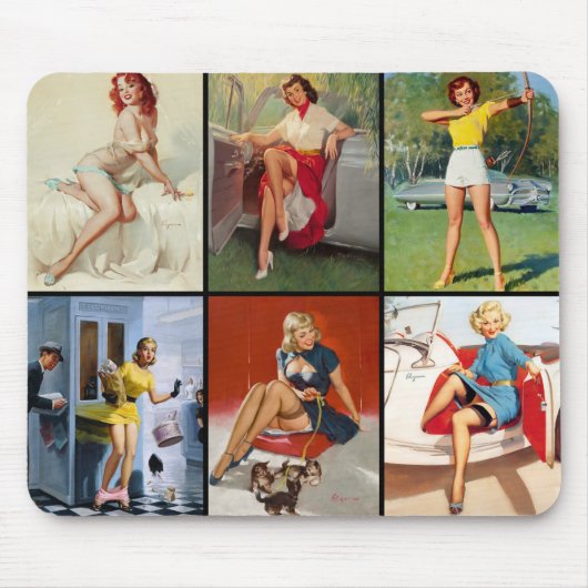 Prachtige Retro Pin Up Girl Muismat (Voorkant)