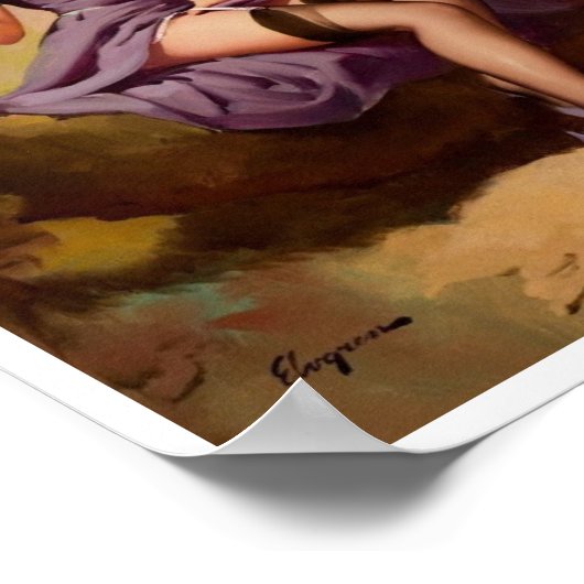 Prachtige  Retro Pin Up Girl Poster (Hoek)