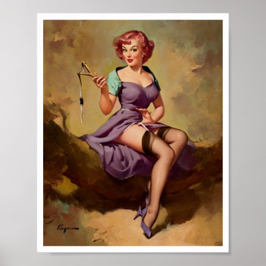 Prachtige  Retro Pin Up Girl Poster (Voorkant)