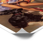Prachtige Retro Pin Up Girl Poster (Hoek)