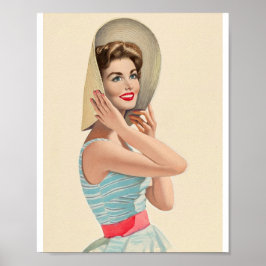 Prachtige Retro Pin Up Girl Poster