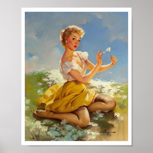 Prachtige Retro Pin Up Girl Poster (Voorkant)