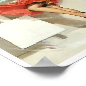 Prachtige Retro Pin Up Girl Poster (Hoek)