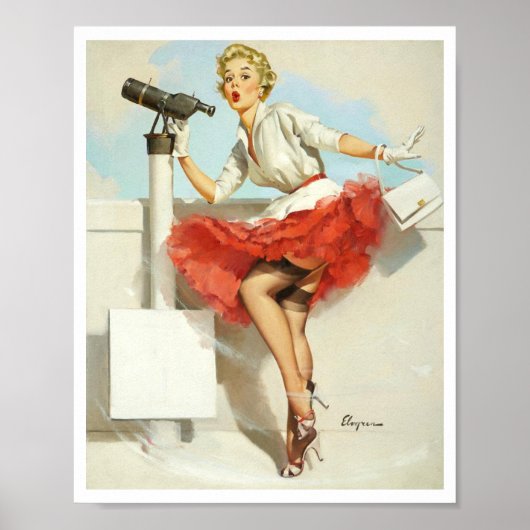Prachtige Retro Pin Up Girl Poster (Voorkant)