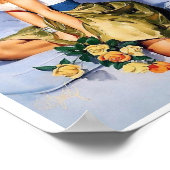Prachtige  Retro Pin Up Girl Poster (Hoek)