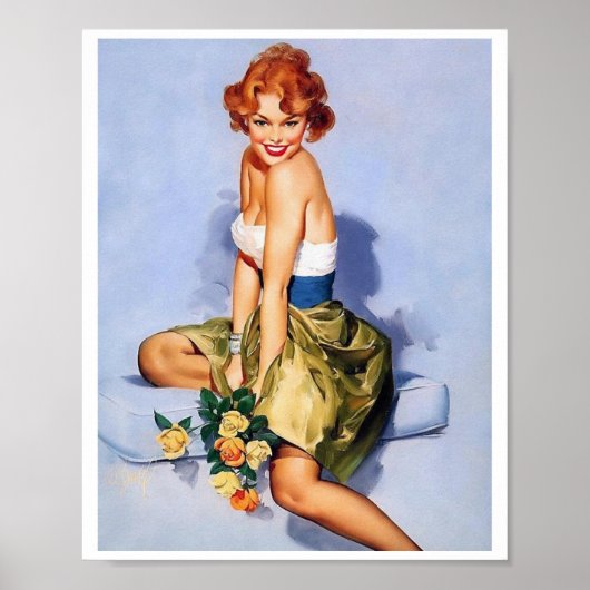 Prachtige  Retro Pin Up Girl Poster (Voorkant)