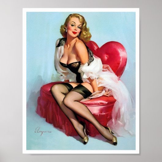 Prachtige  Retro Pin Up Girl Poster (Voorkant)