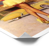 Prachtige Retro Pin Up Girl Poster (Hoek)