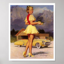 Prachtige Retro Pin Up Girl Poster