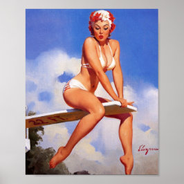 Prachtige Retro Pin Up Girl Poster