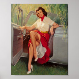 Prachtige Retro Pin Up Girl Poster