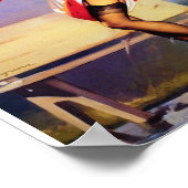 Prachtige  Retro Pin Up Girl Poster (Hoek)