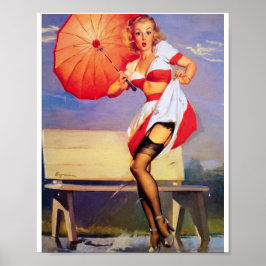 Prachtige Retro Pin Up Girl Poster