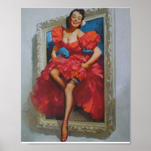 Prachtige Retro Pin Up Girl Poster (Voorkant)