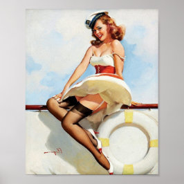 Prachtige Retro Pin Up Girl Poster