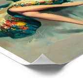 Prachtige Retro Pin Up Girl Poster (Hoek)