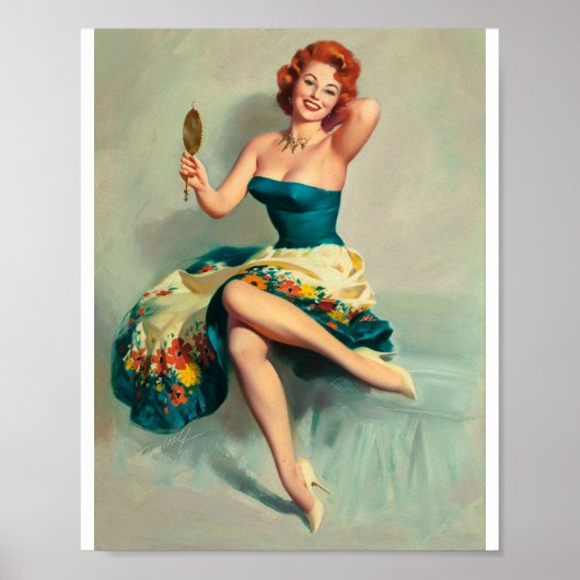 Prachtige Retro Pin Up Girl Poster (Voorkant)