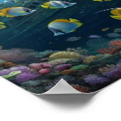 Prachtige rifvissen met een scheepswrak poster (Hoek)
