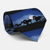 Prachtige rijppaarden en motorblauw Stropdas (Opgerold)