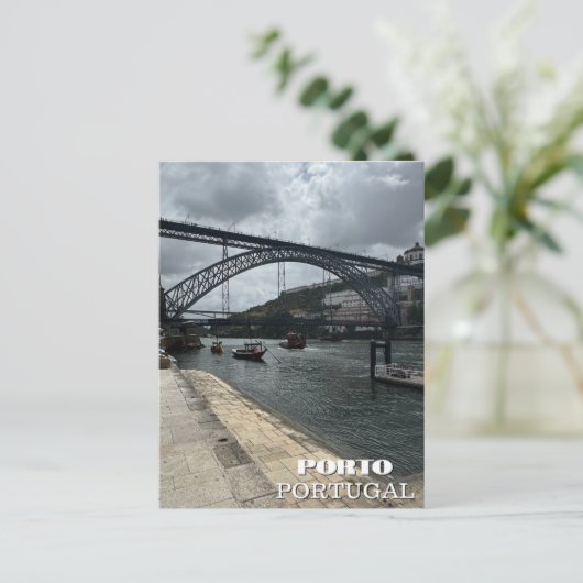 Prachtige rivier Porto Portugal Fotografie, Reizen Feestdagenkaart (Staand voorkant)