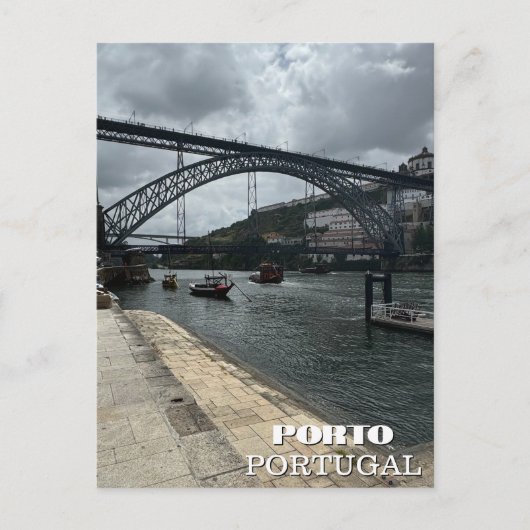 Prachtige rivier Porto Portugal Fotografie, Reizen Feestdagenkaart (Voorkant)