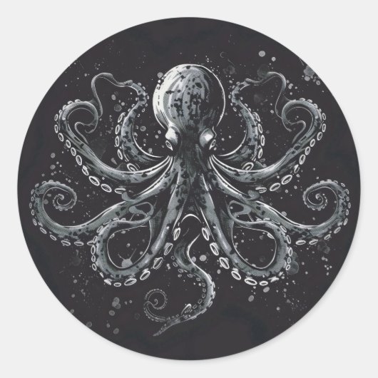 Prachtige Rocktopus Ronde Sticker (Voorkant)